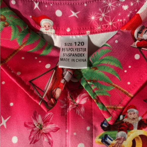 Festive Pink Santa Kids Shirt - Picture 3 of 5